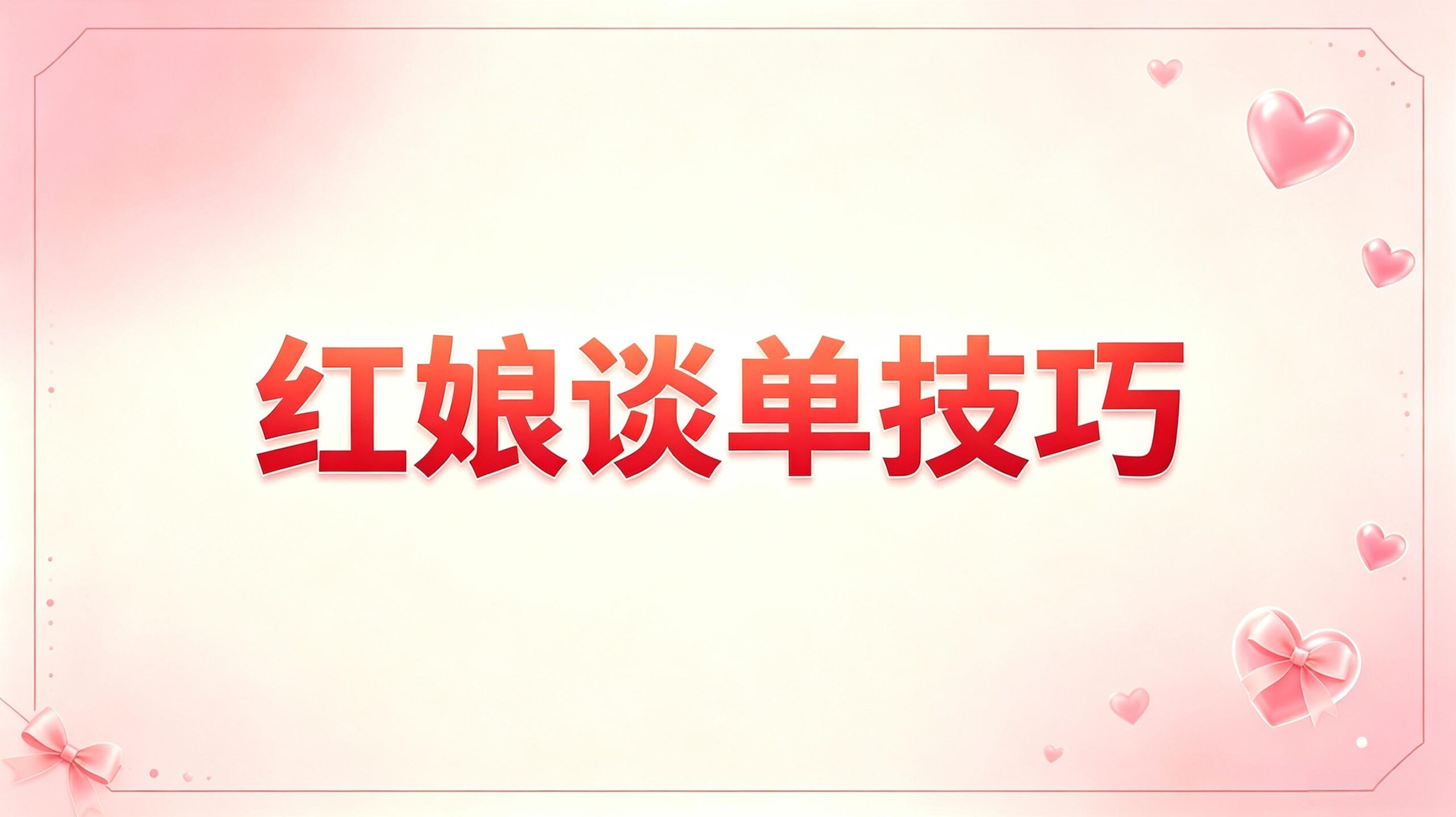 红娘谈单技巧-图美优创