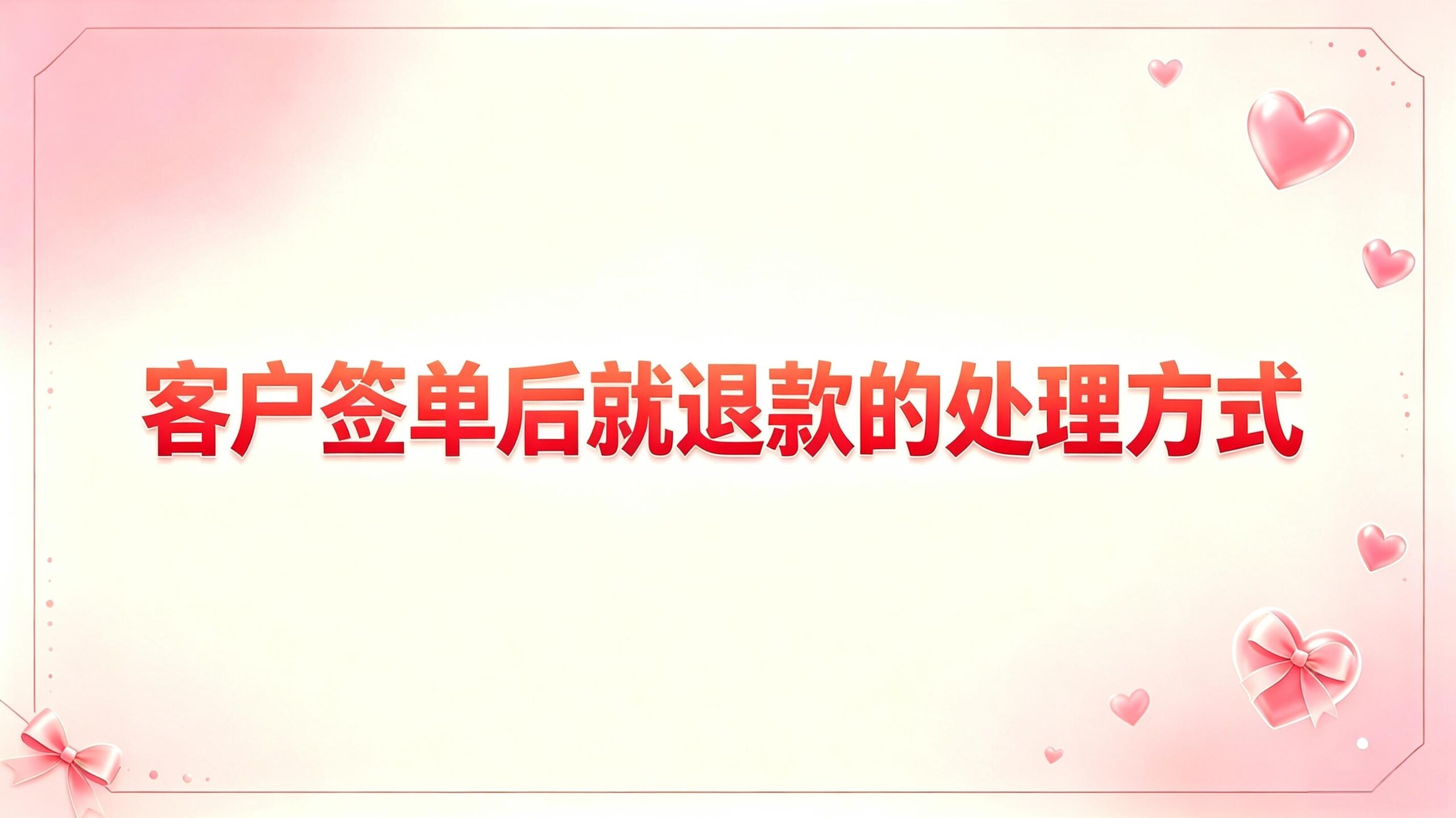 客户签单后就退款的处理方式-图美优创